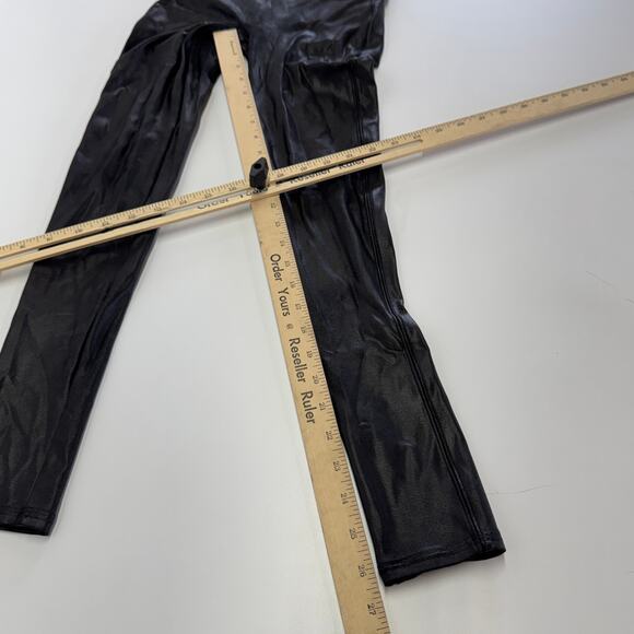 Spanx Leggings Womens Small Black Faux Leather Stretch High Rise - Picture 11 of 11